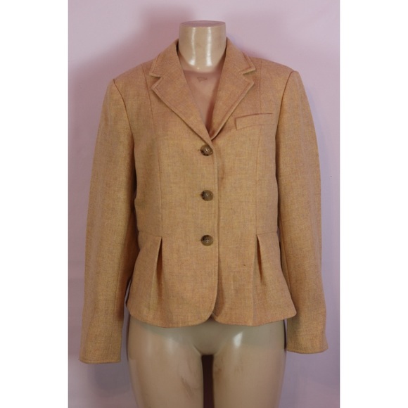 Talbots Jackets & Blazers - TALBOTS BEIGE WOOL 3 BUTTON BLAZER SIZE 12P